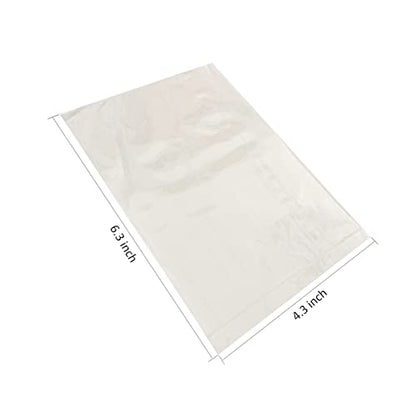 Geoyee 200ct 4x6 Inches Flat Open End Clear Plastic Poly Bags 1.6 Mil, Small Poly Bags for Office Storage, Screws packaging, Metal Accessories, Fruit, Food (4x6-200pcs) - size: 4.3x6.3 inches