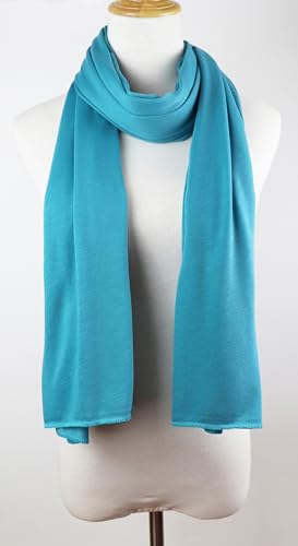vabovin Head Wraps for Black Women Stretch Jersey Knit Turban Headwrap Solid Color Headscarf Headband Shawl - color: 20- Mint Turquoise