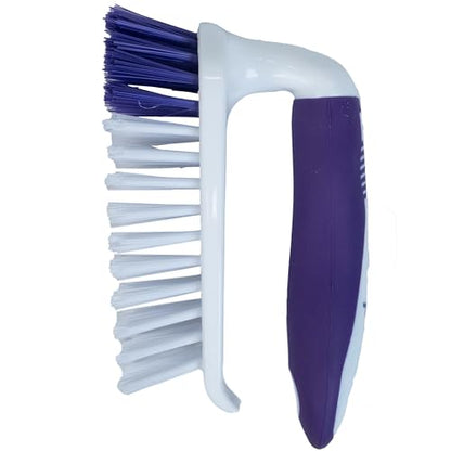 Fabuloso Compact Scrub Brush with Handle, White and Purple, 5.5 Inch - size: Scrub Brush w/ Handle