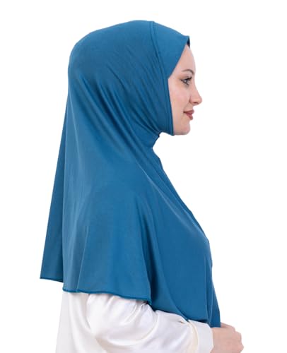 Prien Ready Hijab For Women, One Piece Muslim Instant Turban, Easy To Wear Long Head Scarf, Turkish Islamic Clothes For Abaya - color: Turquoise