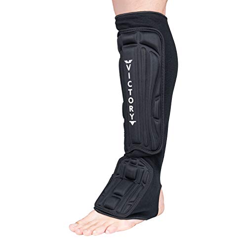 Kickboxing, Muay Thai MMA Martial Arts Shin Guards, Instep Guard Sparring Protective Leg Shin Foam Kick Pads for Kids and Adults - size: Small
