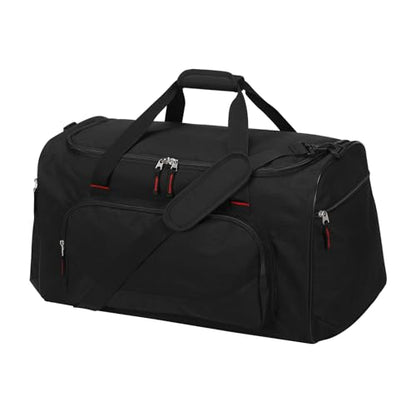 55L Sports Gym Duffle Bag for Men, Black | 22 inch, Multi Pockets, Large Capacity, Workout, Travel, Weekender, Fitness - color: Black