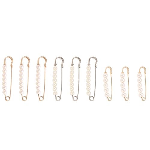 8 Pcs Pearl Brooch for Women clothes-Pearl Safety Sweater Shawl Pins Brooches Para Ropa De Mujer Multiple Styles and Lengths Are Available to Suit Various Scenarios Clothing Decoration Accessories Shawl Sweater Dress Hats Multicolor - color: A