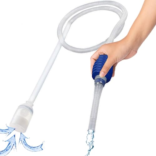 SunGrow Aquarium Fish Tank Gravel Cleaner Vacuum, Siphon Pump Aquarium Water Changer, Tank Cleaner, Syphon Cleaning and Water Changing Tools Kit with Priming Bulb, Aquarium Supplies, 65-inches - color: Blue