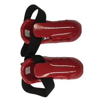 Taekwondo Foot Protector Karate Guard Martial Art Foam Shoes with Adjustable Strap for Sparring - color: RedXL