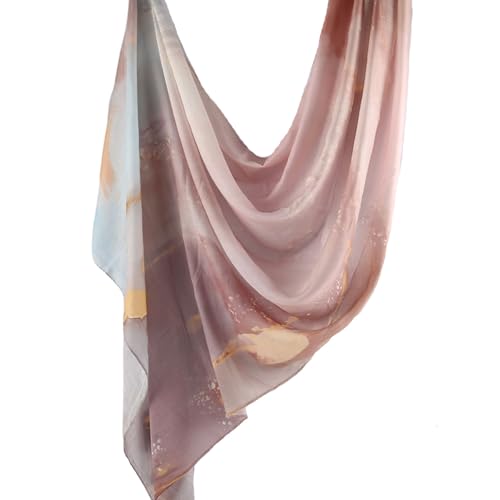 Hijab Scarf for Women Fashion Printed Modal Hijab Head Wrap Scarves Lightweight Long Scarf Shawls - color: Watercolor Pink