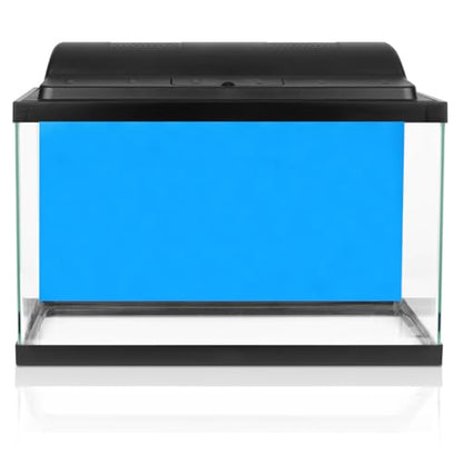 POPETPOP Aquarium Background : Double Sided Fish Tank Background Waterproof Film Aquarium Backdrop for Fish Tank Decoration, 19.69x32.28 Inch (Blue)