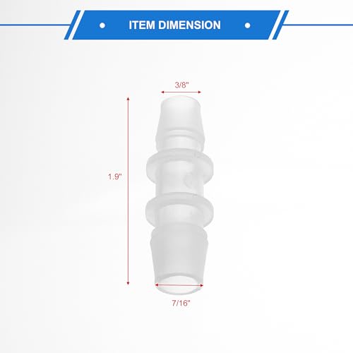 4pcs Plastic Hose Barb Fitting 7/16" to 3/8" Barbed Splicer Mender Joint Adapter Aquarium Clear - size: 7/16"-3/8"