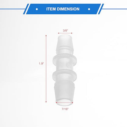 4pcs Plastic Hose Barb Fitting 7/16" to 3/8" Barbed Splicer Mender Joint Adapter Aquarium Clear - size: 7/16"-3/8"