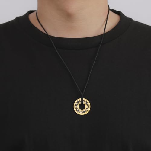 TEAMER Shema Yisrael Necklace Jewish Prayer Hear O Necklace Stainless Steel Hebrew Pendant Religious Vintage Jewelry for Men Women - style: Rope Chain - Gold