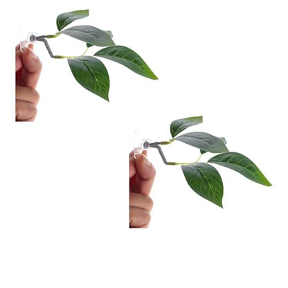 2Pcs Betta Fish Leaf Pad,Plastic Plant Betta Hammock Leaf Bed,Simulating The Natural Habitat Aquarium Décor Plastic Plants for Betta Spawning Grounds,Suction Cup Betta Breeding Resting Bed