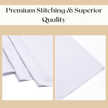 Premium Bamboo Jersey Hijab Scarves -Turban Head Wraps for Women, Fashion Headbands Long Plain Muslim Shawls - color: White