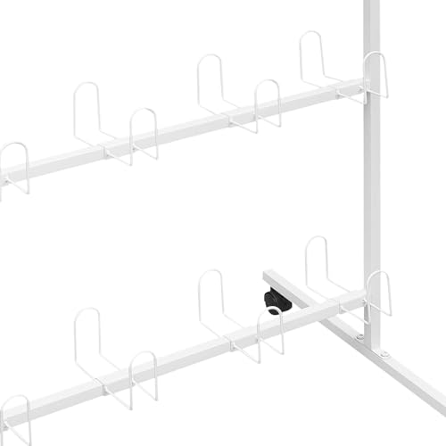 5 Tiers Boxing Gloves Drying Rack, Boxing Glove Storage with 4 Universal Wheels for 20 Pairs Gloves, Boxing Glove Storage Show Rack for Gym, Home, Boxing Training Room (White)