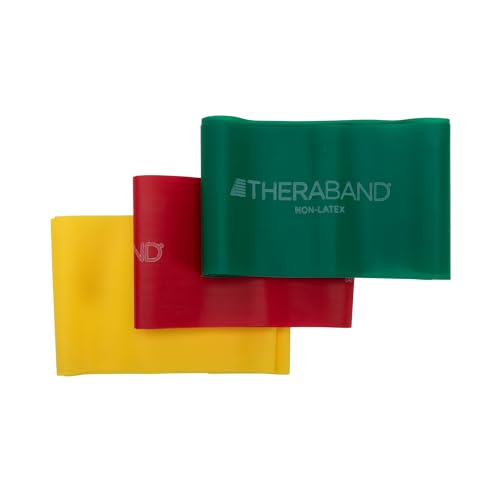 THERABAND Resistance Bands Set, Elastic Bands for Exercise & Physical Therapy, Strength Training for Upper & Lower Body Fitness - size: Beginner Set, style: Non-Latex