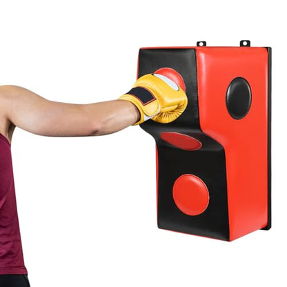 Wall Mount Boxing Training Bag - Uppercut Boxing Training Punching Target - Heavy Punching Bag for Adults for Bedroom/Living Room/Gym - color: Red (15.7*11.8*27.5 Inch)