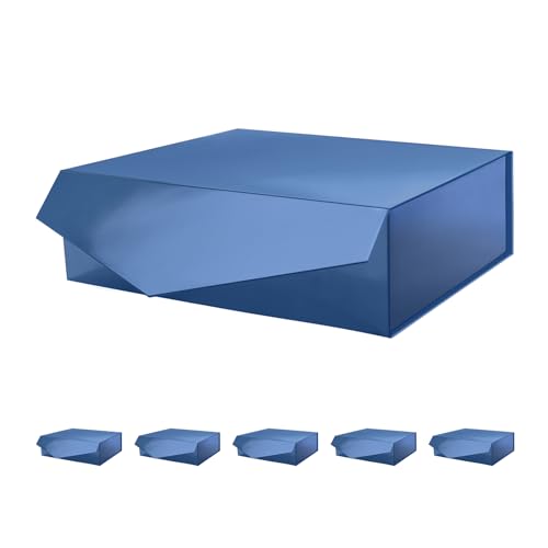 PACKHOME 6 Large Navy Blue Gift Boxes 13.5x9x4.1in with Magnetic Lids - color: 13.5x9x4.1 Inch-Navy-Pack of 6