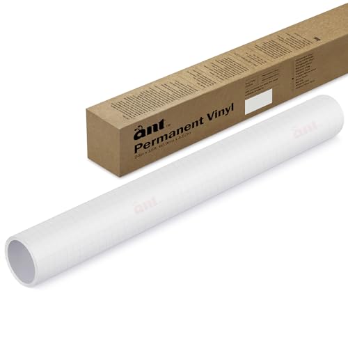 Ant 24inch x 15ft Frosted Matte Etched Adhesive Vinyl All-Weather Fade Proof, Indoor Outdoor Use Bathroom Door Window Covering Decorative Frosting Stickers (24inch x 15ft, White B) - color: Bright White, size: 24inch x 15ft