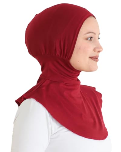Prien Sport Hijab For Women, Muslim Head Scarf, Flexible Turban Girls, Chic Islamic Wear For Gym, Neck Collar Bonnet Viscose - color: Burgundy