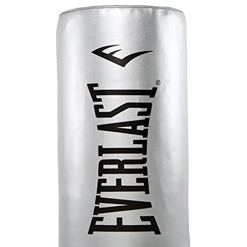 Everlast Powercore Free Standing Indoor Rounded Heavy Duty Fitness Training Punching Bag for Home Gym Strength Boxing Workout Exercise, Silver