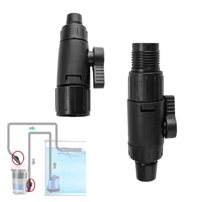 Black ABS Plastic Fish Tank Valve Interface Connector Quick Release Connector Control Hose Valve for Aquarium(12mm/0.5inch) - size: 12mm/0.5inch