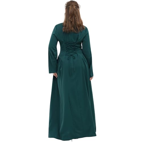 Muslim Abaya Dress for Women Smooth Back Zipper Belt Daily Prayer Eid Dress - color: Dark Green, size: Medium