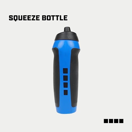 Capelli Sport Sports Water Bottle, Plastic Squeeze Water Bottle with Easy Open Nozzle and Grip Panels, Blue, 18.5oz - color: Blue