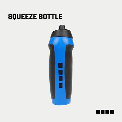 Capelli Sport Sports Water Bottle, Plastic Squeeze Water Bottle with Easy Open Nozzle and Grip Panels, Blue, 18.5oz - color: Blue