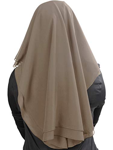 MyBatua 3 Layers Saudi Niqab In Breathable Georgette, Wholesale Price, 1pc Face Veil NQ-003 - color: Khaki