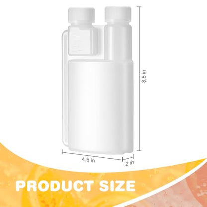 CHENGU Plastic Flask with Built in Shot Glass Measuring Bottles Graduated Chamber with Caps Liquid Dispenser for Liquids to Store and Pour for Concerts Travel Camping Party(1 Pc,16.9 Oz, 0.84 oz) - size: 16.9 oz, 0.84 oz