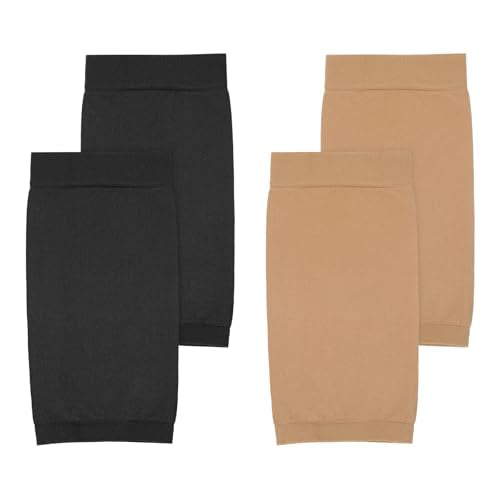 2 Pairs Tattoo Cover up Sleeve, Forearm Concealer Support | Tattoo Aftercare UV Protection over Sleeve Elbow Sleeves for Women Men - color: Black, Skin Color