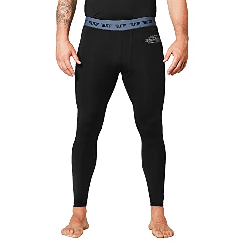 Elite Sports Men’s BJJ Spats Leggings Tights, Best Jiu Jitsu MMA no Gi spat Compression Pants for Men - size: Small
