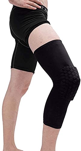 Breathable Basketball Shooting Sport Safety Kneepad Honeycomb Pad Bumper Brace Kneelet Protective Knee pads rodilleras - color: Black - 1 Pair, size: Small