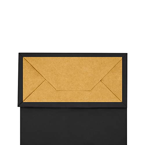 bagmad 100 Pack Medium 8x4.75x10 Inch Black Kraft Paper Bags with Handles Bulk, Gift Bags, Craft Grocery Shopping Retail Party Favors Wedding Business Sacks (Black, 100pcs) - color: Black