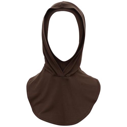 dPois Plain Ready To Wear Amira Hijab for Women Soft Muslim One Piece Instant Hijab Headscarf for Daily Wear - color: Coffee