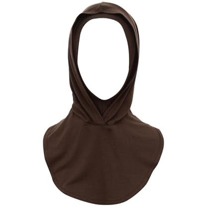 dPois Plain Ready To Wear Amira Hijab for Women Soft Muslim One Piece Instant Hijab Headscarf for Daily Wear - color: Coffee