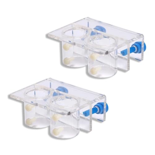 2 PCS Acrylic Aquarium Pipe Clip Clamp Holder, Transparent Acrylic Water Tube Soft Pipe Fixture for Fish Tank Aquarium Holding Doing Pump Soft Hose (Double Hole) - size: Double Hole