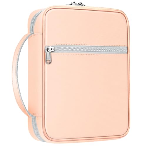 FINPAC Bible Cover, Carrying Book Case Bible Bag with Handle - color: Rose Gold