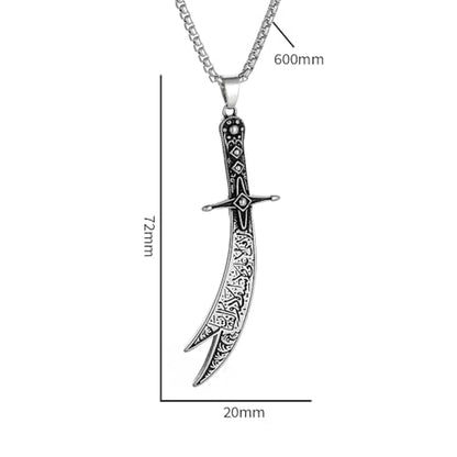 chunky necklace，Islamic Imam Ali Zulfiqar Sword Pendant Necklace for Men and Women Quran Necklace Shia Islamic Muslim Jewelry