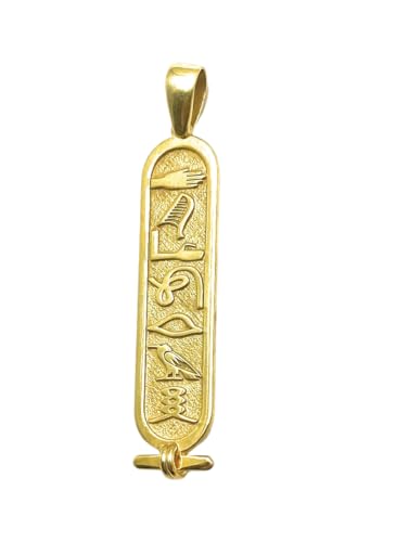 Personalized Cartouche Pendant Name Necklace, Hieroglyph Egypt Jewelry (XS, 925k sterling silver) (S, 925k sterling silver)