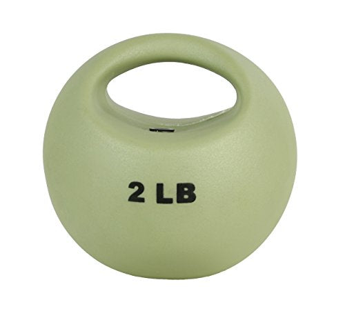 CanDo 10-3290 원 핸들 메디신 볼, 0.9kg(2파운드), 탠 - size: 2 lbs