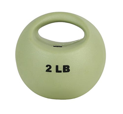 CanDo 10-3290 원 핸들 메디신 볼, 0.9kg(2파운드), 탠 - size: 2 lbs