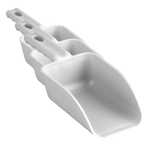 Vikan Remco 63005 Color-Coded Plastic Hand Scoop - BPA-Free Food-Safe Kitchen Utensils, Restaurant and Food Service Supplies, 16 oz, White (Pack of 3) - size: 16 oz (Pack of 3)
