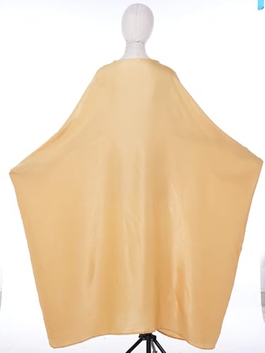 Shinsto Women Satin Prayer Dress Kaftan Robe Musulmane Femme Flashy Gown Luxury Party Wear Nightclub Outfit - color: Yellow, size: 1