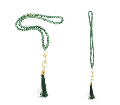 Prien Muslim Prayer Rug with Tasbih and Portable Bag, Muslim Gift for Women Men, Mubarak Islamic Box, Soft Mat Islam Gifts Set, Turkish Sajadah for Ramadan, Eid, Hajj, Travel, Pray (Emerald) - color: Emerald