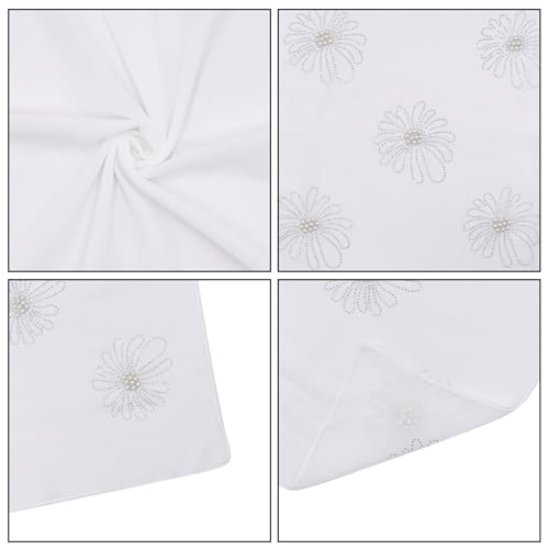 Chiffon Hijab Scarf for Women Muslim Hijab Head Wrap Scarves Soft Rhinestone Chiffon Scarf Fashion Long Scarves Shawl - color: White