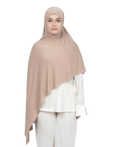 KHELANI Premium Modal Jersey Hijab, Luxury Lightweight Non Slip Stretchy Jersey Head Scarf for Muslim Women, Soft Shawls Wrap - color: Tan Sand