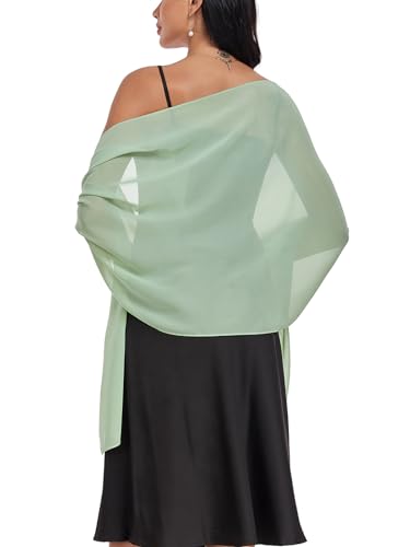 Shawls and Wraps Soft Chiffon Scarve Scarf For Evening Party Dresses Wedding Stole - color: Light Green
