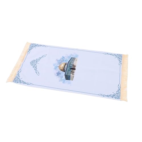 Tissting Cotton Prayer Mat with Tassels - Portable Meditation Rug for Adults Kids, Soft Non Shedding Fabric with Traditional Design for Home Travel Use