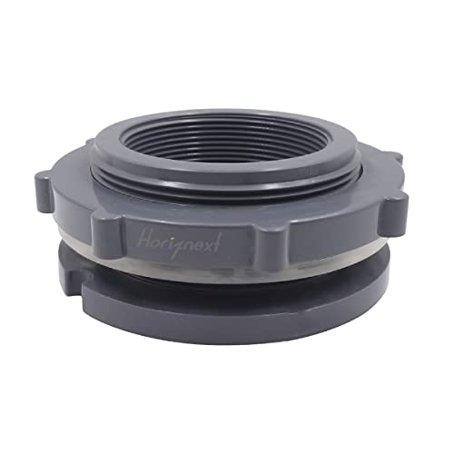 1-1/2" Bulkhead Fitting, PVC Pipe Connector, Female NPT, 1 Pcs | Seal gasket & plumber's tape included; mounts through a 2-1/2 in hole for rain barrels, aquariums, ponds, pools & irrigation - size: NPT1-1/2