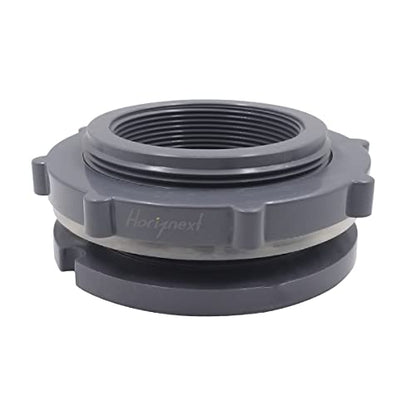 1-1/2" Bulkhead Fitting, PVC Pipe Connector, Female NPT, 1 Pcs | Seal gasket & plumber's tape included; mounts through a 2-1/2 in hole for rain barrels, aquariums, ponds, pools & irrigation - size: NPT1-1/2